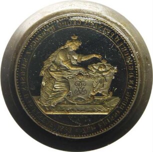 Prägestempel der Medaille auf Herzog Friedrich August und Herzogin Luise - Geburt des Prinzen Georg (Rückseite)