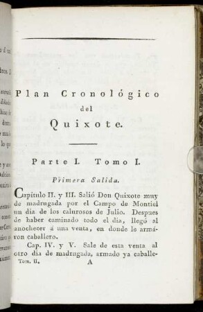 Plan Cronológico del Quixote