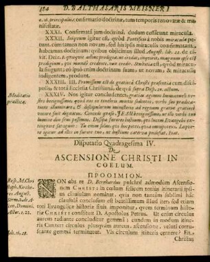 Disputatio Quadragesima IV. De Ascensione Christi In Coelum.