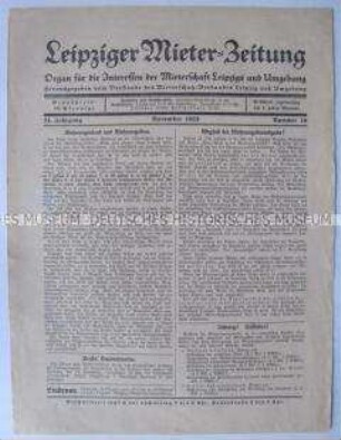 Mitteilungsblatt des Mieterschutz-Verbandes Leipzig