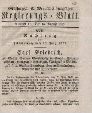 Nr. 17 : 16. August 1833