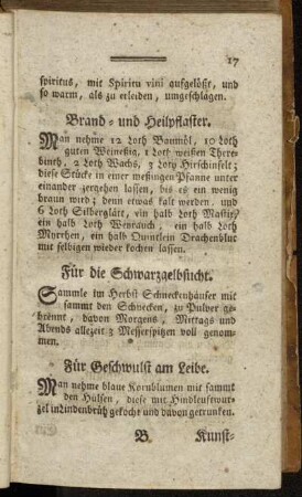 Für Geschwulst am Leibe