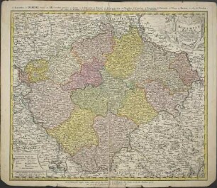 Bohemiae Regnum in XII Circulos divisum : cum Com. Glac. et Distr. Egerano ceterisque circumiacentibus terris
