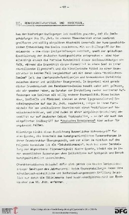 III. Renaissance-Platzsaal und Barocksaal