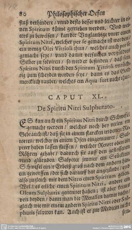 CAPUT XL. De Spiritu Nitri Sulphurato.