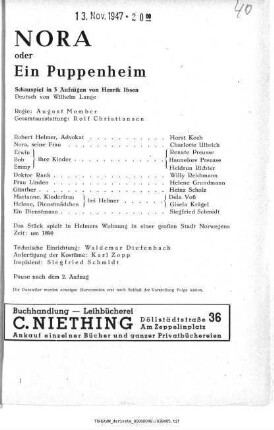 Nora oder Ein Puppenheim