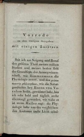 Vorrede zu den vorigen Ausgaben mit einigen Zusätzen
