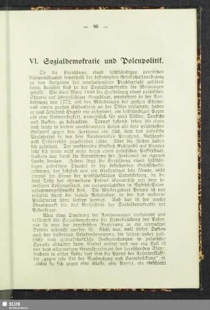 VI. Sozialdemokratie und Polenpolitik