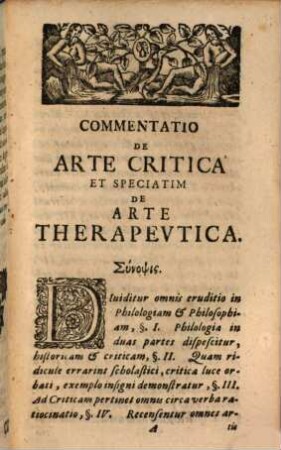 Christophori Avgvsti Hevmanni Parerga Critica Sive Hebdomadvm Criticarvm Hebdomas Et Glossematvm Decas : Accedit Emendatio Emendationvm Aliqvot Falsarvm In V.C. Io. Clerici Arte Critica Occvrrentivm Praemissa Commentatione De Arte Critica Svbivnctaqve Dissertatione Critica Ad 1. Ioan. V. 20.