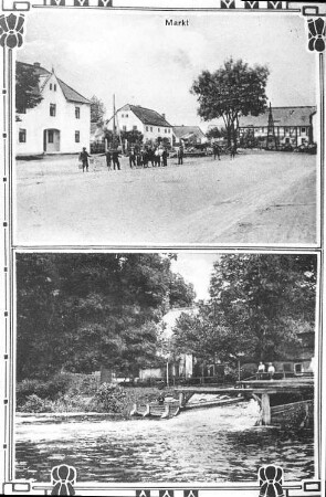 Guttau. Ortsansichten, Ansichtskarte, um 1920, Repro (RA Görlitz Postkartensammlung)