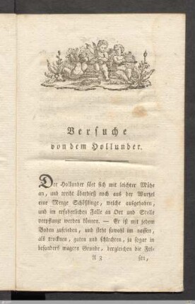 Versuche von dem Hollunder.