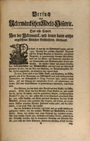 Versuch einer Ucker-Märckischen Adels-Historie