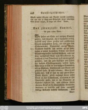 Das zwanzigste Kapitel, bis zum 16ten Vers.