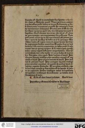 Impressum per Fridericum Creußner de Nuremberga.