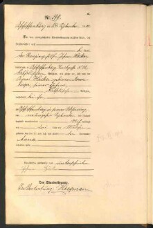 Standesamtsbuch der Stadt Aschaffenburg: Geburten 365/1900 - 184/1901