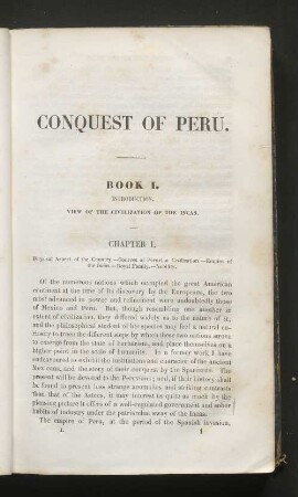 Book I. Introduction. View of the civilization of the Incas.