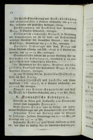 12, K. Gymnastische Uebungen
