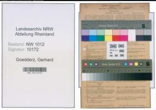 Entnazifizierung Gerhard Goedderz , geb. 11.02.1894 (Landwirt)