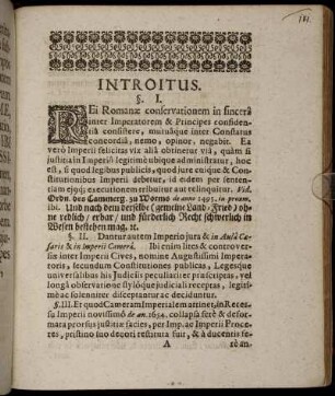 Introitus; Præliminaria; Ordinationibus.
