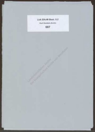Brief Elfriede Gerstein an Präses Wilm