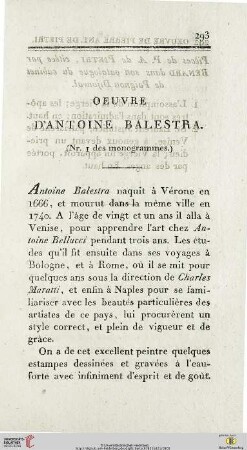 Oeuvre d’Antoine Balestra