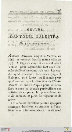 Oeuvre d’Antoine Balestra