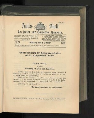 No. 27, 2. Februar 1916