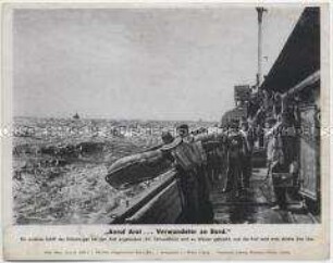 Bildtafel mit einem Pressefoto aus dem Zweiten Weltkrieg als Beilage der "Niedersächsischen Tageszeitung" (Serie 1604a, Bild 2)