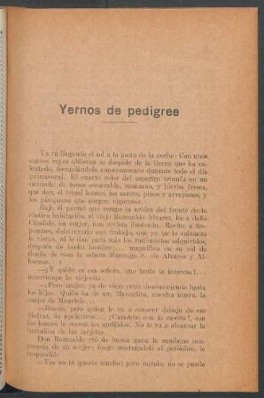 Yernos de pedigree y otros cuentos