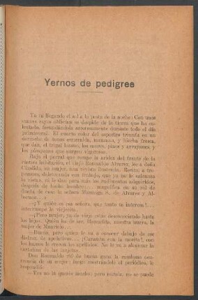 Yernos de pedigree y otros cuentos
