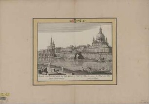 Ansicht von Dresden (seitenverkehrt), Kupferstich, um 1780