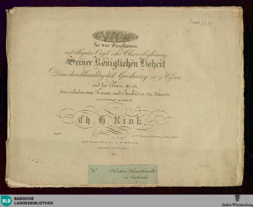 Todten Feier für vier Singstimmen mit obligater Orgel oder Clavierbegleitung : op. 68; 3. Werk der 4stimmigen Gesangstücke