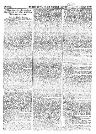 National=Zeitung. Beiblatt zu N[umme]r 80. der National=Zeitung.