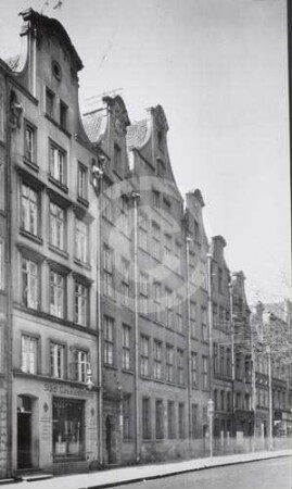 Fassaden der Bürgerhäuser Jopengasse 32-39 in Danzig