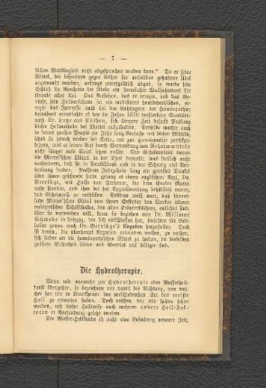 Die Hydrotherapie.