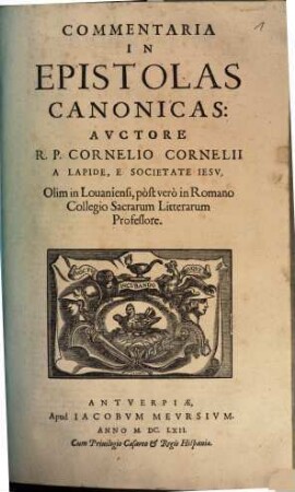 Commentaria In Epistolas Canonicas