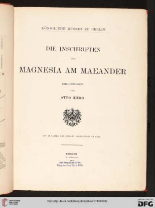 Die Inschriften von Magnesia am Maeander