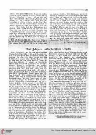 N.F. 3.1923 S.103: Das Zeichnen mikroskopischer Objekte