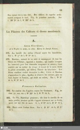 Les Pilastres des Cabinets ci-dessus mentionnés