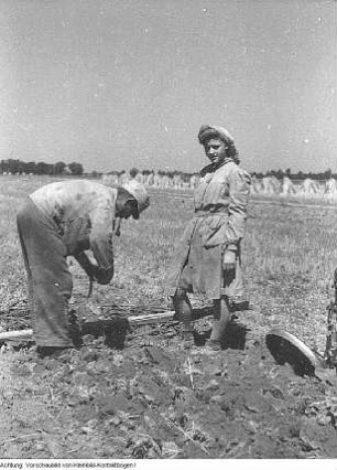 Radibor, Luttowitz. Maschinenausleihstation (MAS) Luttowitz, März 1950