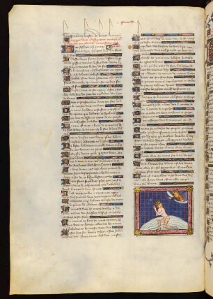 Titelminiatur zu Ps 68: Der im Wasser versinkende David wird von Gott errettet