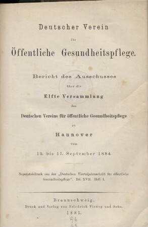 11: Hannover vom 15. bis 17. September 1884