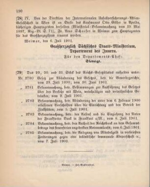 78. Ministerial-Bekanntmachung, betreffend Wechsel in der Hauptagentur der Internationalen Unfallversicherungs-Aktien-Gesellschaft in Wien