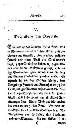 V. Beschreibung von Grönland.