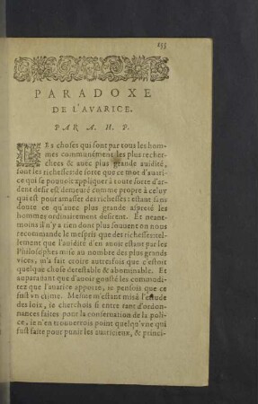 Paradoxe de L'avarice.