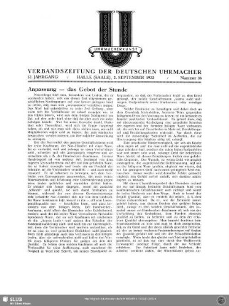Anpassung - das Gebot der Stunde