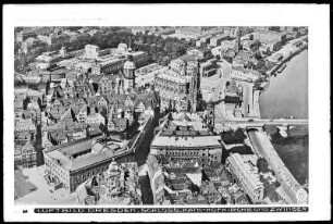 Dresden, Residenzschloss, Katholische Hofkirche und Zwinger, Luftbild