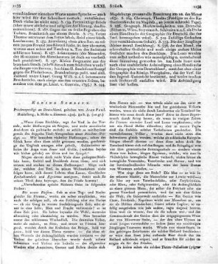 Friedenspredigt an Deutschland, gehalten von Jean Paul. Heidelberg, b. Mohr u. Zimmer, 1808. 80 S. 8.
