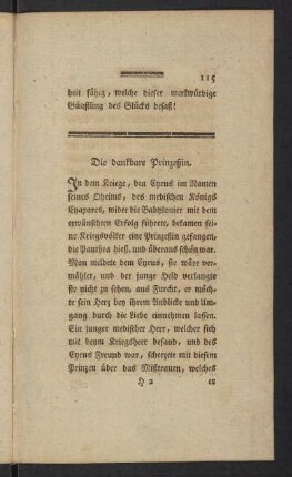 Die dankbare Prinzeßin.
