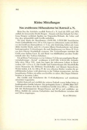 III. Kleine Mitteilungen